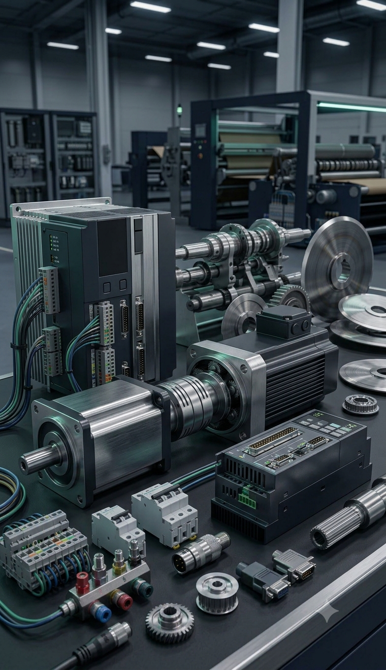 Industrial AC Servo Drives and Motors Composition