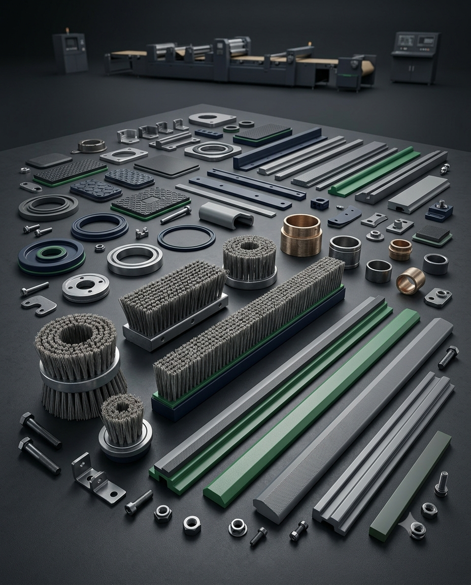 Industrial wear strips and nylon brushes